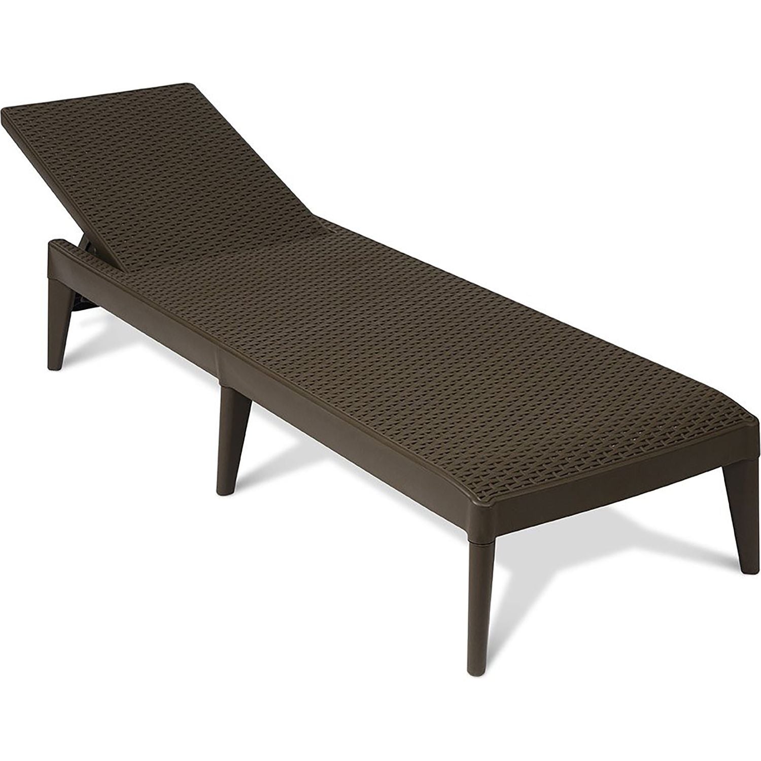 TOOMAX - Lettino da esterno Numana Effetto Rattan Marrone con schienale regolabile - h29x186x60 cm